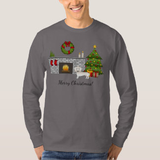 Cream Smooth Coat Dachshund In Christmas Room T-Shirt