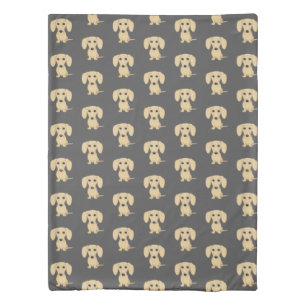 Cream Smooth Coated Dachshund Dogs Pattern Duvet Cover