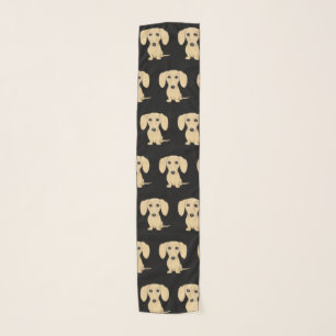 Cream Smooth Coated Dachshund Pattern Dog Lover's Scarf