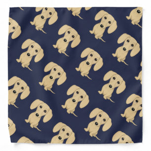 Cream Smooth Coated Dachshund Pattern Wiener Dogs Bandana