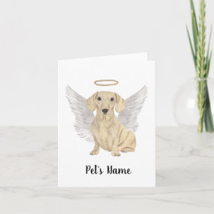 Cream Smooth Dachshund Sympathy Memorial Card