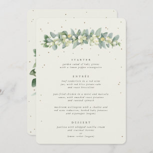 Cream Snowberry + Eucalyptus 3 Course Wedding Menu