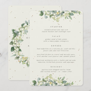 Cream Snowberry + Eucalyptus 4 Course Wedding Menu