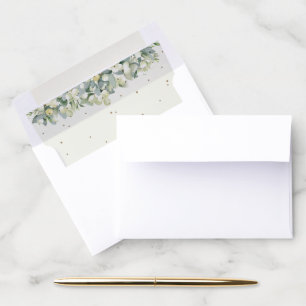 Cream Snowberry+Eucalyptus A1 (for 5 x 3.5" cards) Envelope Liner