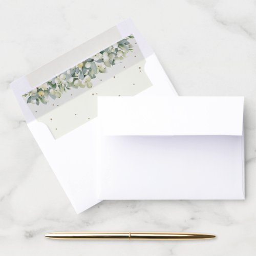 Cream SnowberryEucalyptus A1 for 5 x 35 cards Envelope Liner