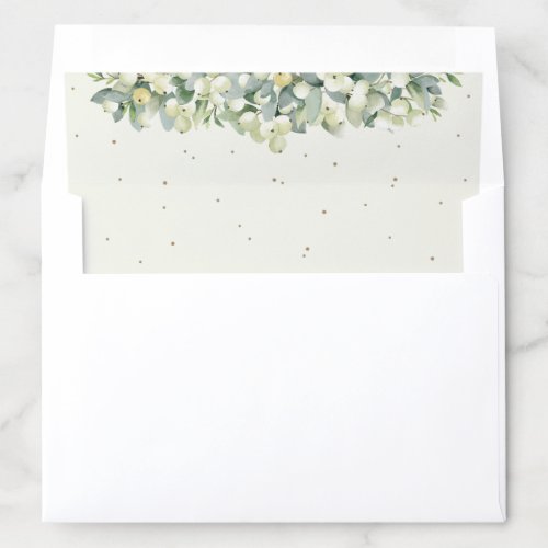 Cream SnowberryEucalyptus A7 for 5 x 7 cards Envelope Liner