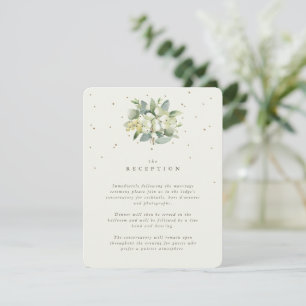 Cream Snowberry+Eucalyptus Bouquet Reception Enclosure Card