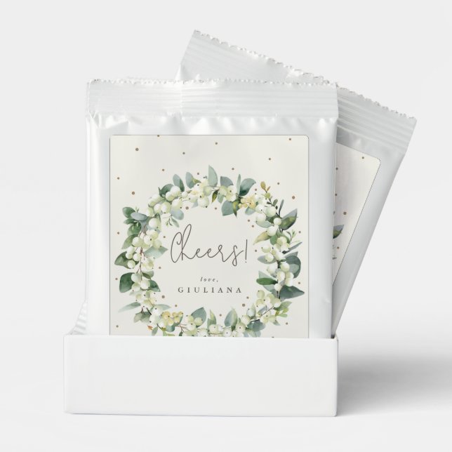 Cream Snowberry+Eucalyptus Bridal Shower Margarita Drink Mix (Pair)