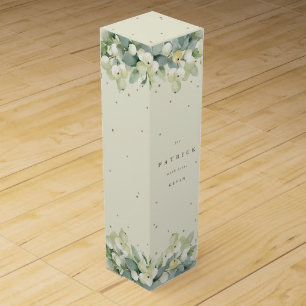 Cream Snowberry+Eucalyptus Christmas/Holiday Wine Box