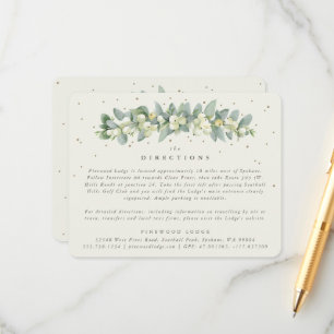 Cream Snowberry+Eucalyptus Garland Directions Enclosure Card