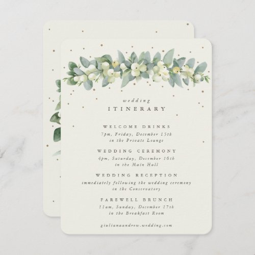 Cream SnowberryEucalyptus Garland Wedding Events Enclosure Card