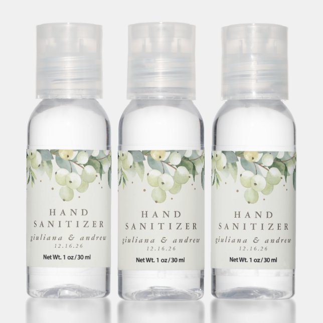 Cream Snowberry+Eucalyptus Winter Wedding Hand Sanitizer (Set)