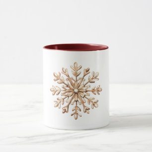 Cream Snowflake Christmas Mug