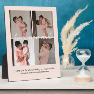 Cream Soft Happy Father's Day Gift Photo Collage  Plaque