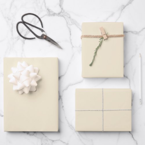 Cream Solid Color Wrapping Paper Sheets