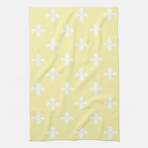 Cream Southern Cottage Fleur de Lys Kitchen Towel