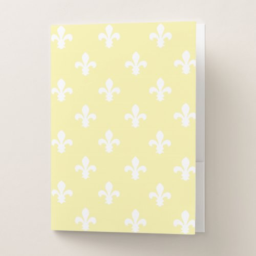 Cream Southern Cottage Fleur de Lys Pocket Folder