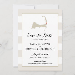Cream Stripes Orleans Cape Cod Save the Date