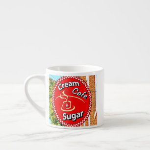 Cream & Sugar Cafe Sign Espresso Cup