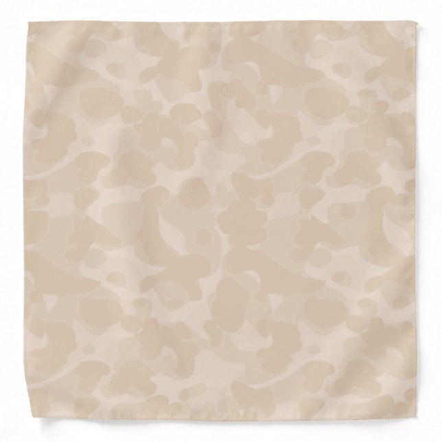 Cream Tan Camo Camouflage Pattern Cool Stylish Bandana (Front)