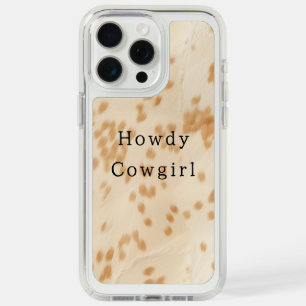 Cream Tan Cowhide Animal iPhone 15 Pro Max Case