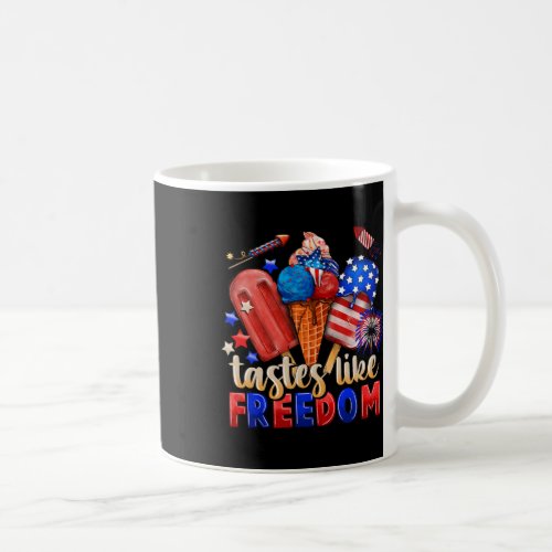Cream Tastes Like Freedom 4th July American Flag  Coffee Mug