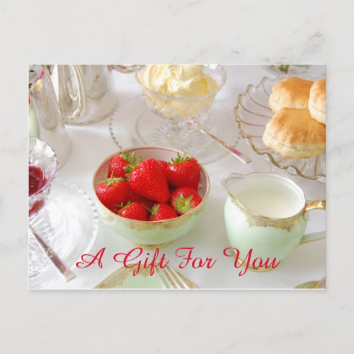 Cream Tea Gift Certificate Postcard