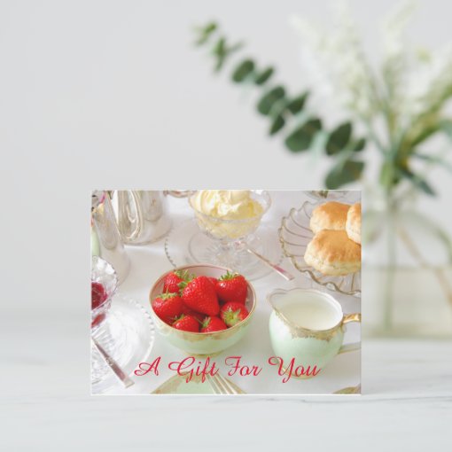 Cream Tea Gift Certificate Postcard Zazzle