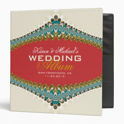 Cream TealGold Lace Elegant Wedding Album Binder