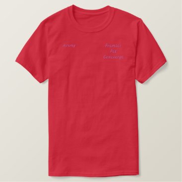 Cream Thread Premier Pet Concierge with Name Embroidered T-Shirt Cream Thread Premier Pet Concierge with Name Embroidered T-Shirt