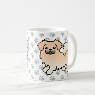 Cream Tibetan Spaniel Cute Cartoon Dog Coffee Mug