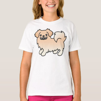 Cream Tibetan Spaniel Cute Cartoon Dog T-Shirt