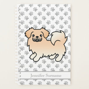 Cream Tibetan Spaniel Cute Cartoon Dog & Text Planner