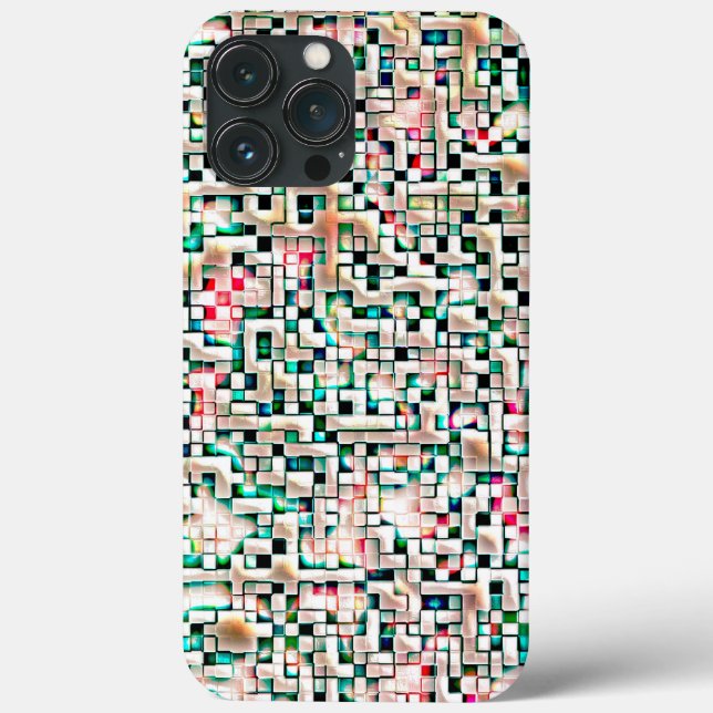 Cream tiles in textured rough style, mosaic square Case-Mate iPhone case (Back)