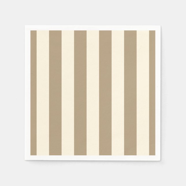 Cream Tofu Khaki Oyster Stripe Napkins (Front)
