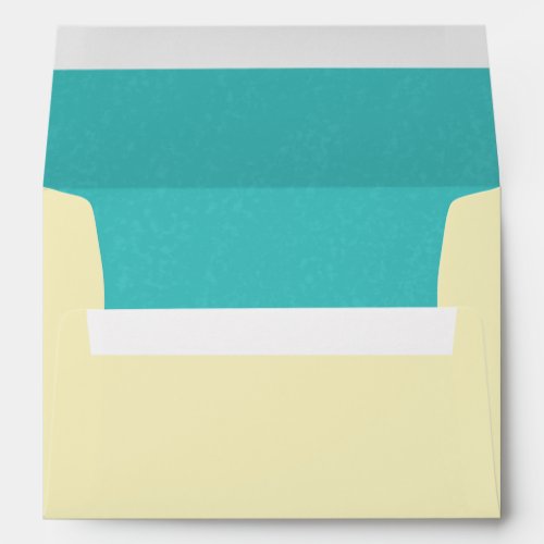 Cream Turquoise Coordinating Mottled Color Envelope