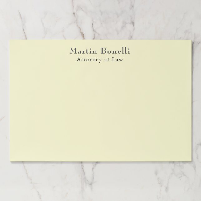 Cream Unique Classic Personalized Custom Own Name Paper Pad (Front)