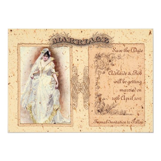 Cream Victoriana Save the Date Card