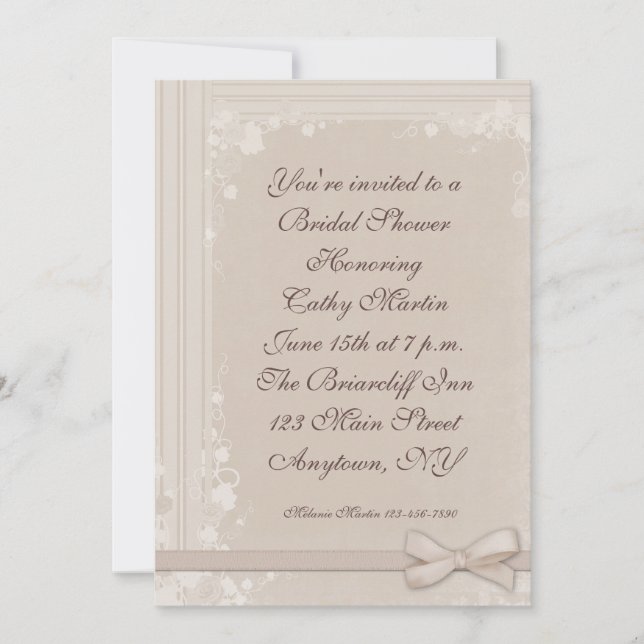 Cream Vine Border Invitation (Front)