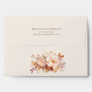 Cream Vintage Floral Fall Baby Shower Mailing Envelope