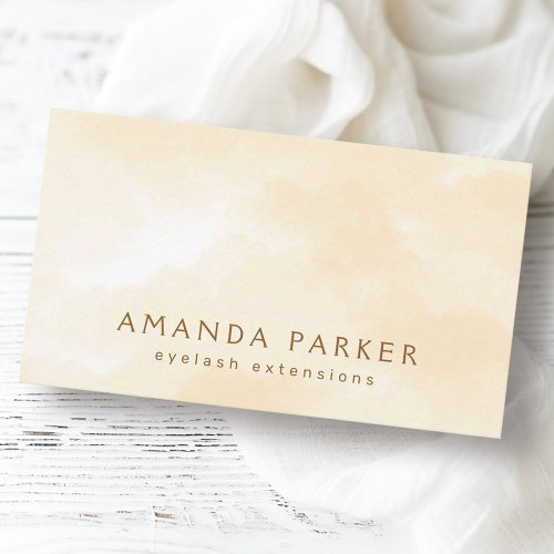 Cream watercolor trendy boutique beauty stylist business card