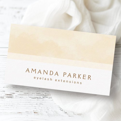 Cream watercolor white spa boutique beauty stylist business card