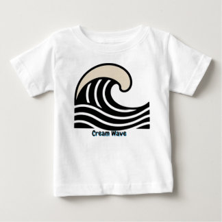 Cream Wave Crest on Black – Minimal Ocean Line Art Baby T-Shirt