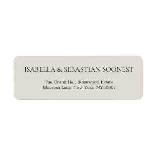 Cream Wedding Address Label