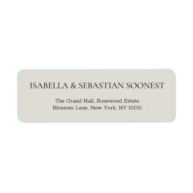 Cream Wedding Address Label