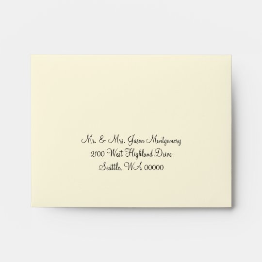 Cream Wedding RSVP Return Envelope Zazzle.com