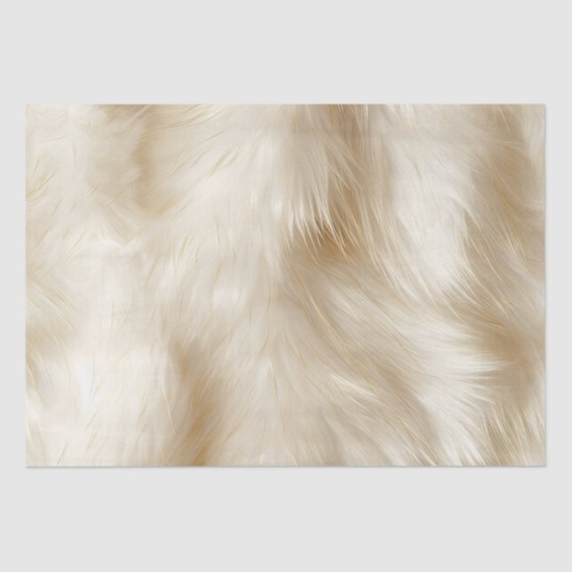 Cream White Animal Fur Tissue Paper (Front)