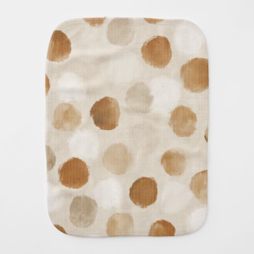Cream White Brown Dots Baby Shower Burp Cloth