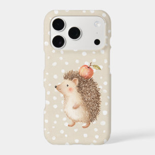 Cream White Dots Hedgehog Apple iPhone 17 Pro Case