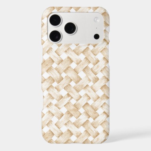 Cream White Faux Basket Weave  iPhone 17 Pro Max Case